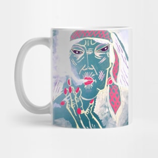 Old Hippy Woman Mug